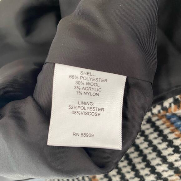 Le’ AL.X Wool Blend Glen Plaid Sweetheart Bustier Mini Dress size XS Black - Picture 6 of 8